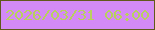 文字の大きさ：2、枠の色：61581b、背景の色：d38af6、文字の色：b8d15e 無料ブログパーツのブログ時計