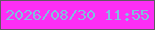 文字の大きさ：2、枠の色：615862、背景の色：fd2ef5、文字の色：80c0de 無料ブログパーツのブログ時計