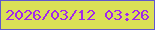 文字の大きさ：5、枠の色：6158cd、背景の色：dbe056、文字の色：a227eb 無料ブログパーツのブログ時計