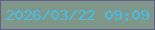 文字の大きさ：3、枠の色：615e8e、背景の色：7f9788、文字の色：46bee8 無料ブログパーツのブログ時計