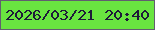文字の大きさ：5、枠の色：615f6f、背景の色：69e540、文字の色：1e1b39 無料ブログパーツのブログ時計