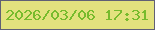 文字の大きさ：5、枠の色：616075、背景の色：e3e27e、文字の色：78bb2d 無料ブログパーツのブログ時計