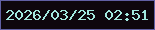 文字の大きさ：1、枠の色：6160a4、背景の色：0e070d、文字の色：a2e9df 無料ブログパーツのブログ時計