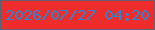文字の大きさ：5、枠の色：616171、背景の色：ee2c2c、文字の色：2f83cc 無料ブログパーツのブログ時計