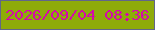 文字の大きさ：4、枠の色：61668a、背景の色：8eab09、文字の色：d509a9 無料ブログパーツのブログ時計