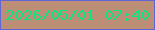 文字の大きさ：4、枠の色：6166d6、背景の色：bc8e75、文字の色：0be783 無料ブログパーツのブログ時計
