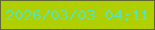 文字の大きさ：3、枠の色：616733、背景の色：b0cf00、文字の色：5ae3b6 無料ブログパーツのブログ時計