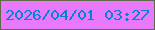 文字の大きさ：5、枠の色：616846、背景の色：e779fa、文字の色：0083d4 無料ブログパーツのブログ時計