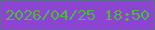 文字の大きさ：2、枠の色：616893、背景の色：8b45d0、文字の色：4db93b 無料ブログパーツのブログ時計
