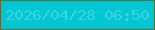文字の大きさ：3、枠の色：616b39、背景の色：00c6d4、文字の色：40d7dc 無料ブログパーツのブログ時計