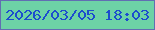 文字の大きさ：1、枠の色：616eb2、背景の色：6dd2a6、文字の色：1c4cce 無料ブログパーツのブログ時計