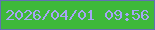 文字の大きさ：1、枠の色：6171b3、背景の色：3eb93a、文字の色：a6a4f6 無料ブログパーツのブログ時計