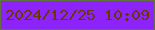 文字の大きさ：2、枠の色：61733d、背景の色：8c24f9、文字の色：673806 無料ブログパーツのブログ時計