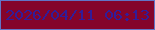 文字の大きさ：3、枠の色：6175c7、背景の色：84042b、文字の色：311c99 無料ブログパーツのブログ時計