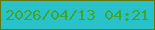 文字の大きさ：5、枠の色：61760d、背景の色：29c2cb、文字の色：3ca72c 無料ブログパーツのブログ時計