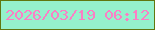 文字の大きさ：5、枠の色：61770f、背景の色：95f1cc、文字の色：fb7fc5 無料ブログパーツのブログ時計