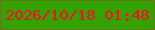 文字の大きさ：4、枠の色：617a19、背景の色：34a302、文字の色：fd0c28 無料ブログパーツのブログ時計