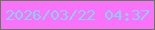 文字の大きさ：1、枠の色：617b59、背景の色：fb72fa、文字の色：86d2f4 無料ブログパーツのブログ時計