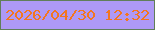 文字の大きさ：5、枠の色：617e59、背景の色：ae99f6、文字の色：f3761f 無料ブログパーツのブログ時計