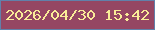 文字の大きさ：5、枠の色：6180aa、背景の色：954663、文字の色：f9ec98 無料ブログパーツのブログ時計