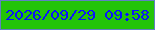 文字の大きさ：5、枠の色：6180c2、背景の色：23c408、文字の色：0a13fb 無料ブログパーツのブログ時計
