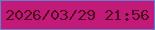 文字の大きさ：2、枠の色：6181cf、背景の色：c31a79、文字の色：4c0d1e 無料ブログパーツのブログ時計