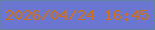文字の大きさ：4、枠の色：6183a0、背景の色：6a76cf、文字の色：cd6f1b 無料ブログパーツのブログ時計