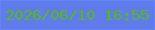 文字の大きさ：1、枠の色：6184fc、背景の色：607bea、文字の色：55b61e 無料ブログパーツのブログ時計