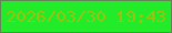 文字の大きさ：5、枠の色：618555、背景の色：22eb29、文字の色：97c410 無料ブログパーツのブログ時計
