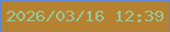 文字の大きさ：3、枠の色：6187d4、背景の色：b58232、文字の色：99c69b 無料ブログパーツのブログ時計