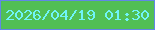 文字の大きさ：1、枠の色：6187e6、背景の色：51bf55、文字の色：70f4f8 無料ブログパーツのブログ時計