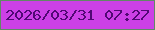 文字の大きさ：5、枠の色：618865、背景の色：cc40e6、文字の色：510875 無料ブログパーツのブログ時計