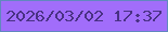 文字の大きさ：5、枠の色：6188bf、背景の色：a16dfa、文字の色：493184 無料ブログパーツのブログ時計