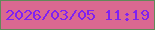 文字の大きさ：5、枠の色：618959、背景の色：da6891、文字の色：7f21f2 無料ブログパーツのブログ時計