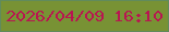 文字の大きさ：5、枠の色：618b5c、背景の色：789234、文字の色：b81651 無料ブログパーツのブログ時計