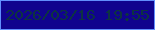 文字の大きさ：4、枠の色：618ffd、背景の色：10048e、文字の色：0d3342 無料ブログパーツのブログ時計
