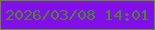 文字の大きさ：2、枠の色：61901d、背景の色：820ee9、文字の色：4b862f 無料ブログパーツのブログ時計