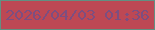 文字の大きさ：5、枠の色：619082、背景の色：bd4854、文字の色：7d4e80 無料ブログパーツのブログ時計