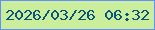 文字の大きさ：4、枠の色：6190fe、背景の色：cbee9c、文字の色：0a557c 無料ブログパーツのブログ時計