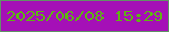 文字の大きさ：2、枠の色：619266、背景の色：a510b7、文字の色：5eb611 無料ブログパーツのブログ時計