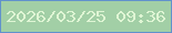 文字の大きさ：1、枠の色：6192cc、背景の色：a2cfa6、文字の色：dff5d4 無料ブログパーツのブログ時計