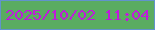 文字の大きさ：2、枠の色：6193cc、背景の色：5aac61、文字の色：bf1bdb 無料ブログパーツのブログ時計