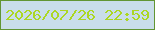 文字の大きさ：5、枠の色：619533、背景の色：c9ddea、文字の色：acd722 無料ブログパーツのブログ時計