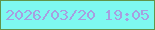 文字の大きさ：2、枠の色：619549、背景の色：7ef9f0、文字の色：a79fe0 無料ブログパーツのブログ時計
