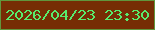 文字の大きさ：5、枠の色：61963c、背景の色：762d04、文字の色：58ec6c 無料ブログパーツのブログ時計