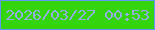 文字の大きさ：4、枠の色：6197fa、背景の色：34d50c、文字の色：92afe2 無料ブログパーツのブログ時計