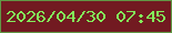 文字の大きさ：3、枠の色：619845、背景の色：721a21、文字の色：83ef5a 無料ブログパーツのブログ時計
