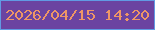 文字の大きさ：1、枠の色：619ae3、背景の色：6b43a1、文字の色：ee9666 無料ブログパーツのブログ時計