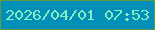 文字の大きさ：2、枠の色：619b41、背景の色：0290b8、文字の色：84edc1 無料ブログパーツのブログ時計