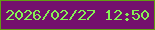 文字の大きさ：3、枠の色：619d12、背景の色：740f6d、文字の色：85f155 無料ブログパーツのブログ時計